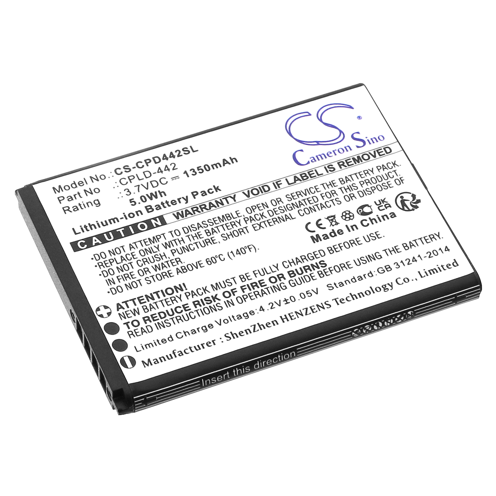 Coolpad Belleza CP3321 CPLD-442 Replacement Battery 1350mAh