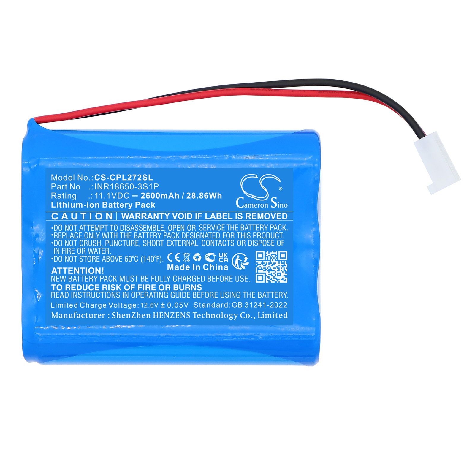 CAPILLUS BATTERY 272 INR18650-3S1P Replacement Battery