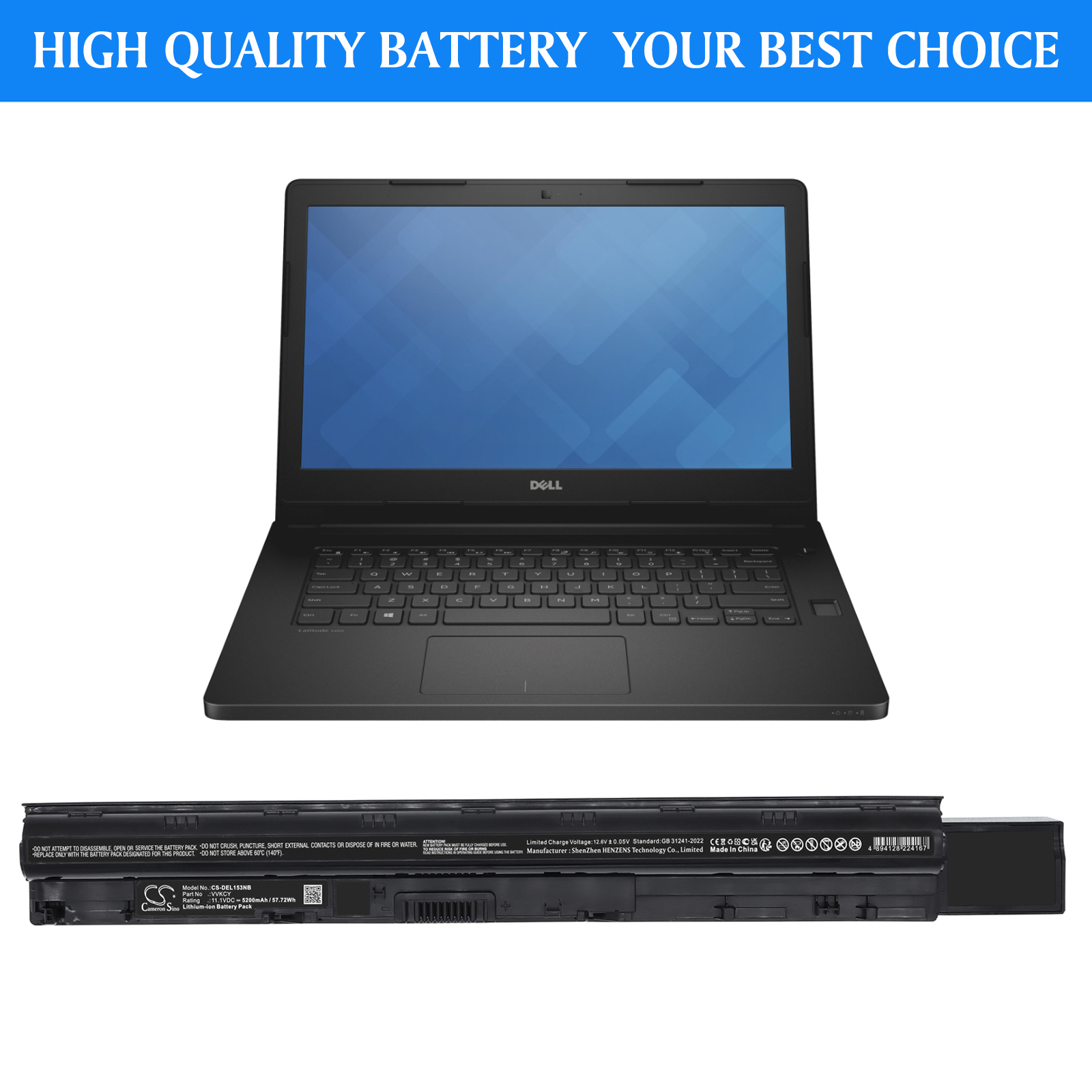 VVKCY BATTERY DELL Latitude 15 3570 Replacement Battery
