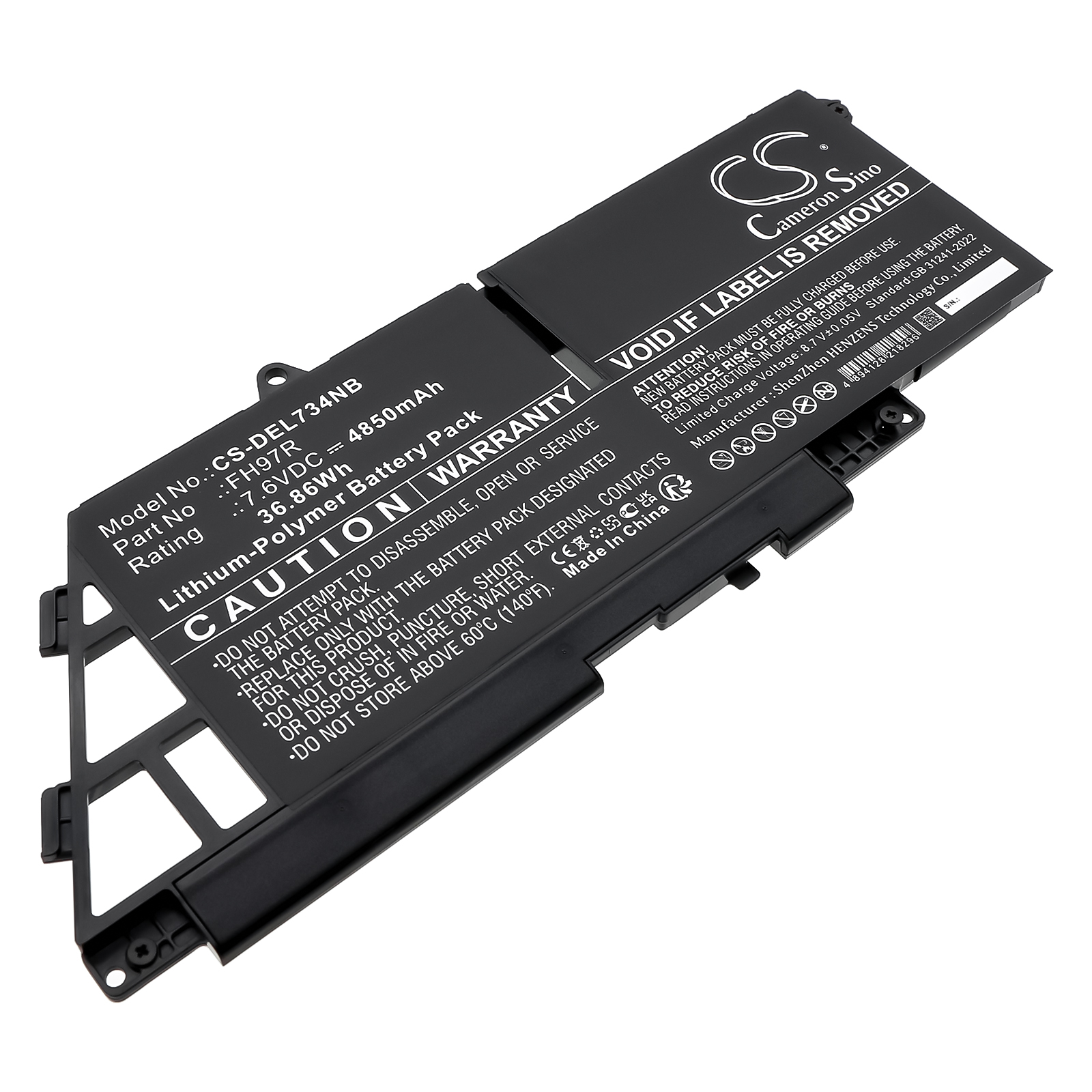 DELL 599M7 Latitude Series Replacement Battery 7.6V 4850mAh