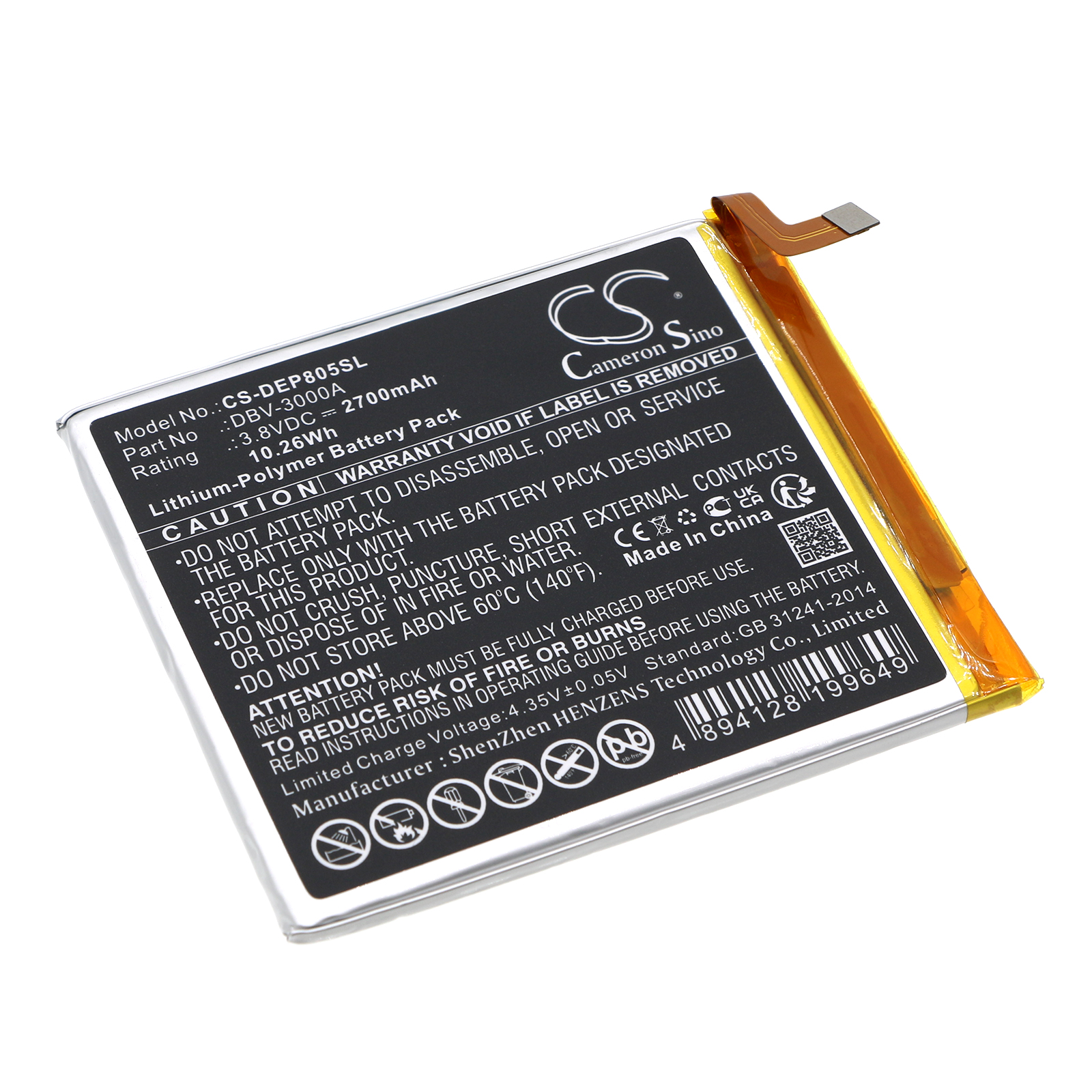 Doro 8050 DBS-0230 DBV-3000A Replacement Battery 2700mAh