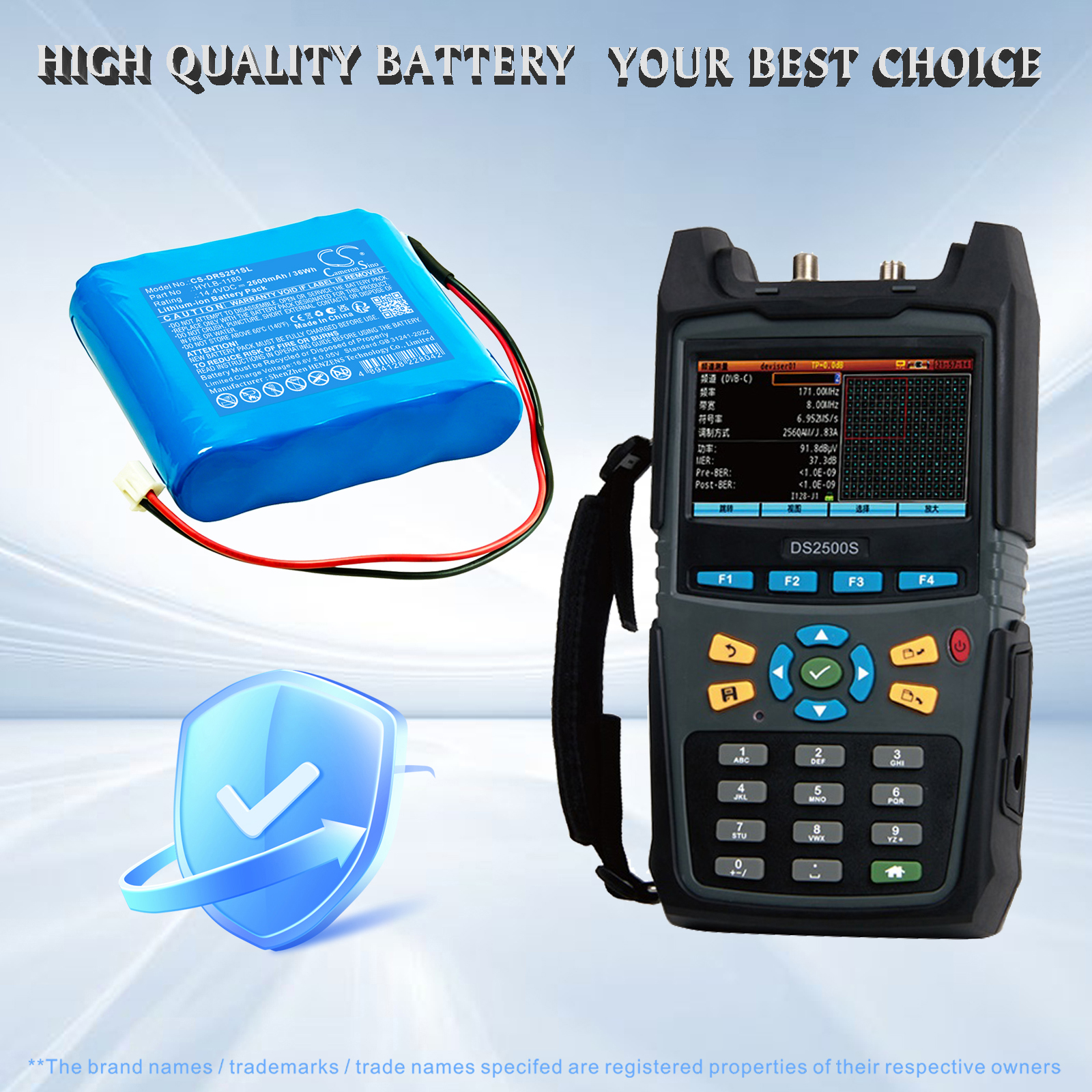 7800mAh Replacement Battery for Deviser DS2500S, B203G001