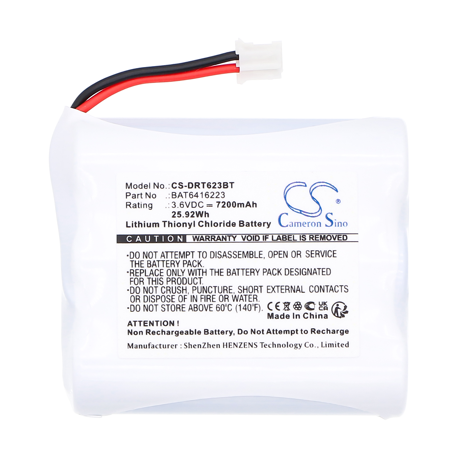 Delta Dore BAT6416223 Replacement Battery 3.6V 7200mAh