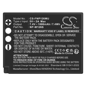 Fujifilm FinePix HS30 FinePix HS30EXR Digital Camera Replacement Battery 1000mAh