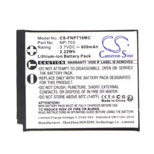 Replaces battery for Fujifilm NP-70S, Instax Mini 99, 600mAh