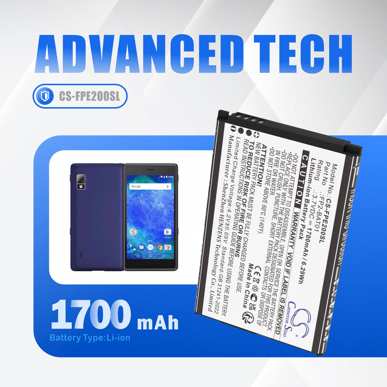 FAIRPHONE 2 AKKU FP2-BAT01 Replacement Battery 1700mAh