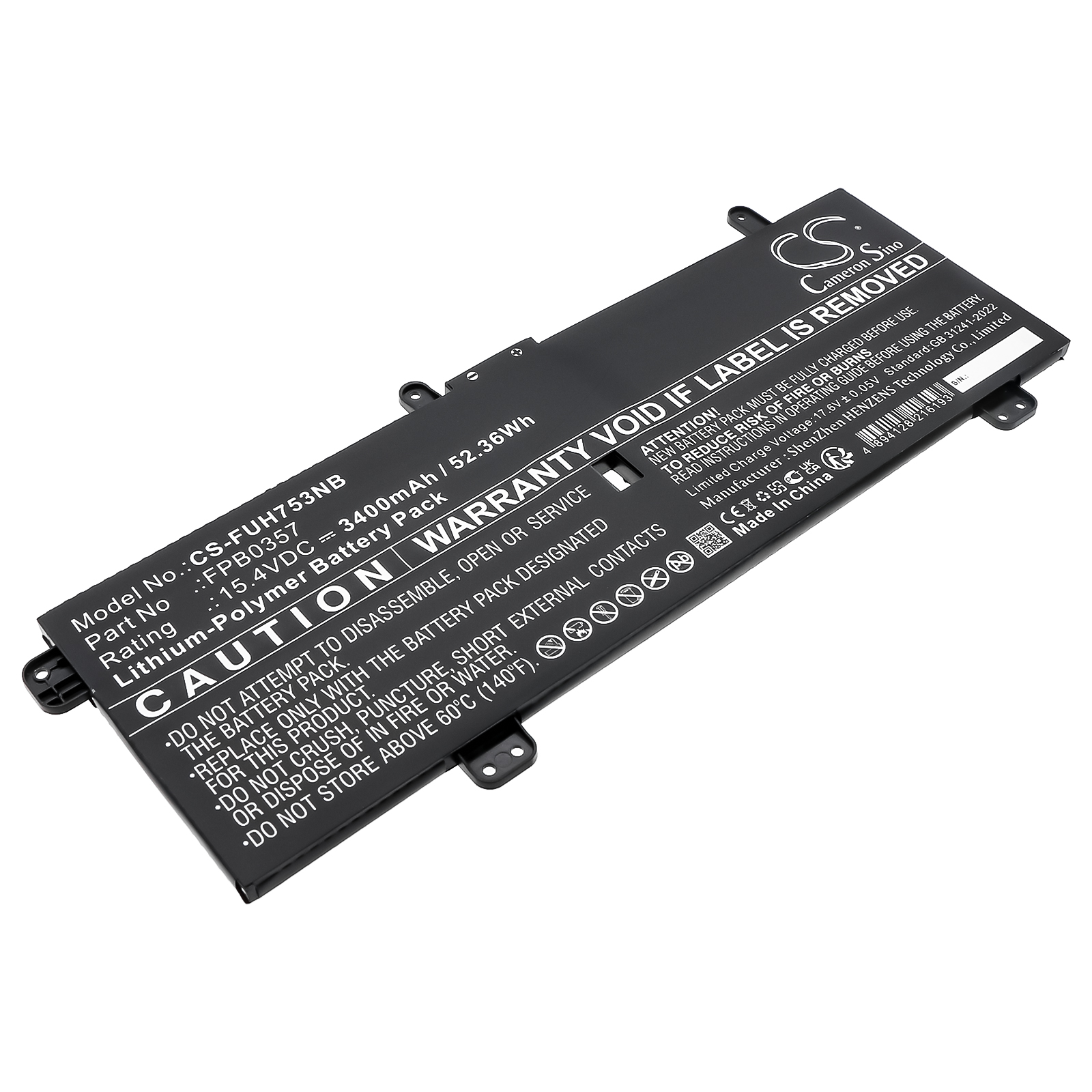Fujitsu LifeBook CH75/E3 Tablet Replacement Battery 3400mAh