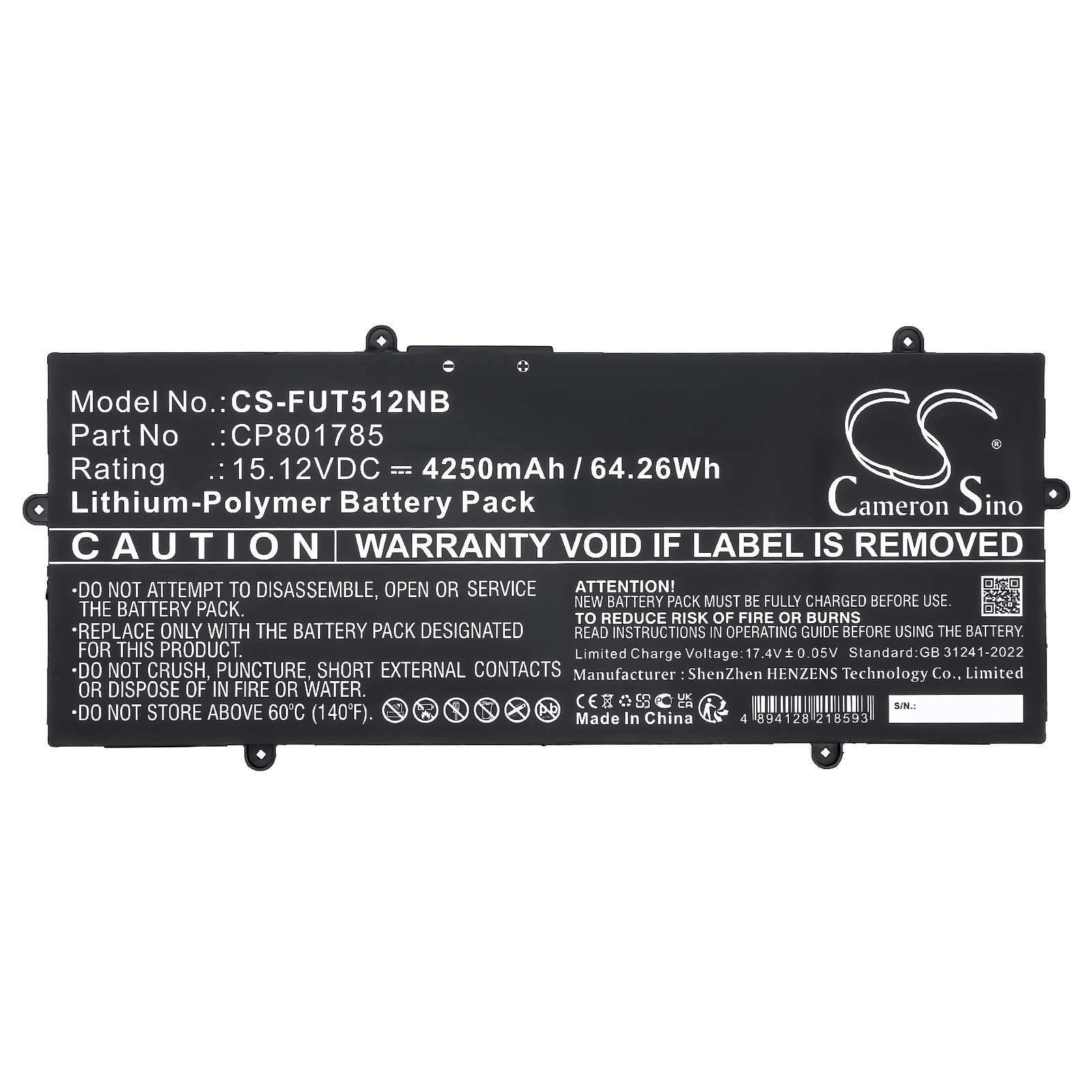 FUJITSU LIFEBOOK U7411 BATTERY Replacement Battery 4250mAh
