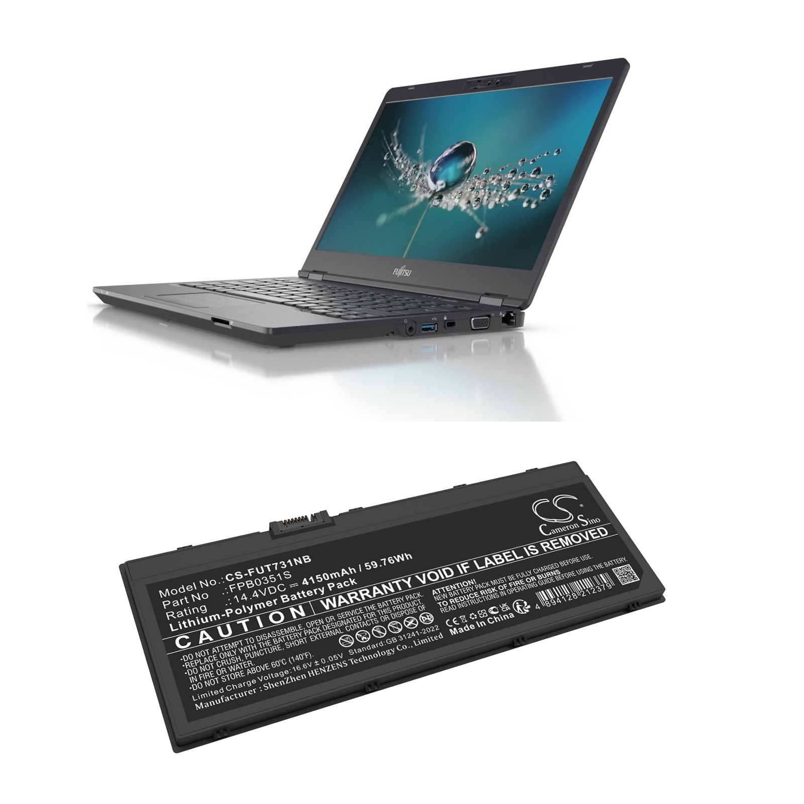 FPB0351S Fujitsu LifeBook U7310 Replacement Battery 4150mAh