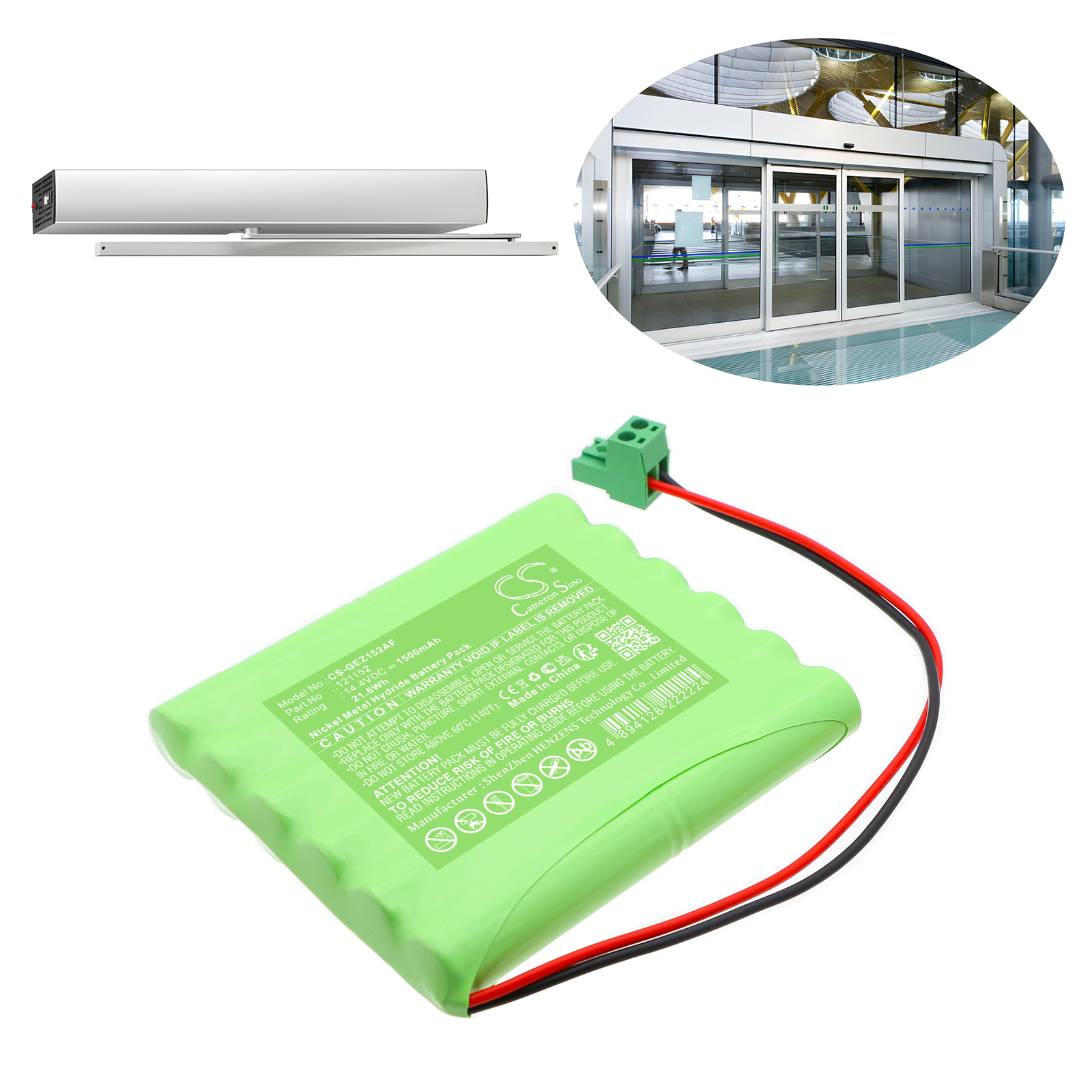 GEZE Ecconodrive EL 121152 Replacement Battery 14.4V 1500mAh