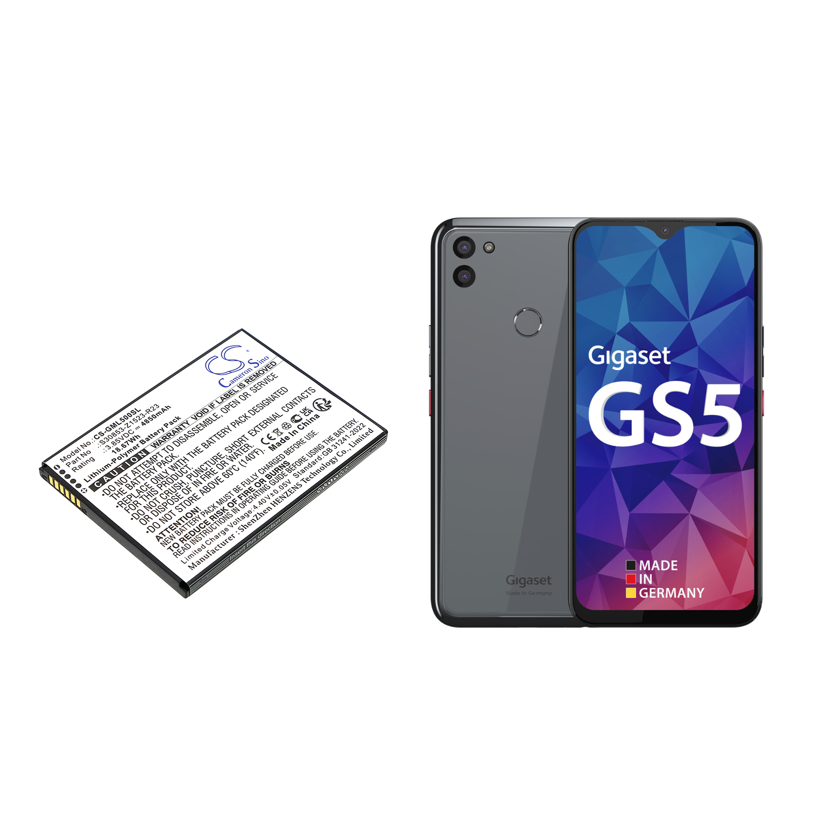 GIGASET GS5 AKKU S30853-Z1523-R23 Replacement Battery