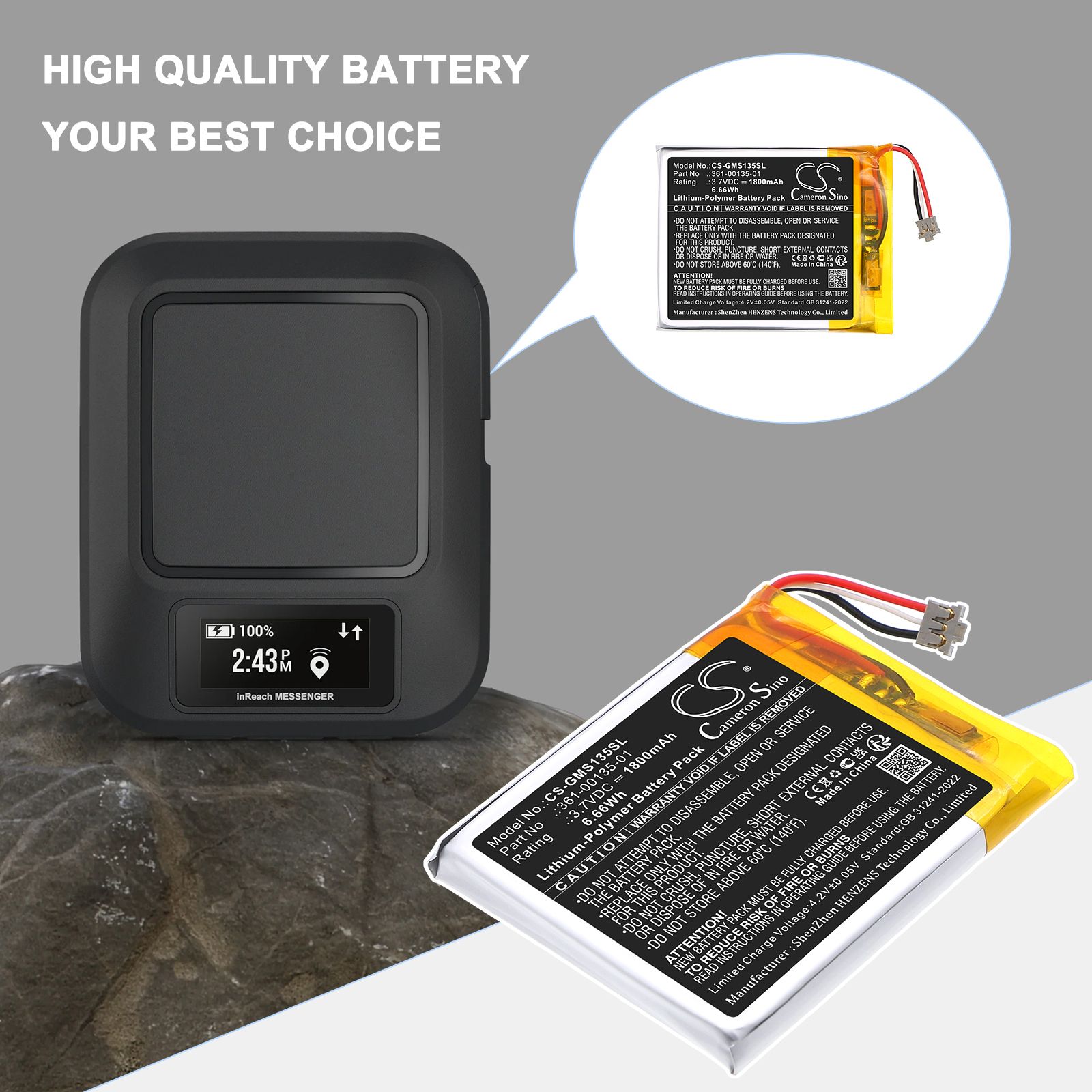 Garmin EDGE 1040 GPS/Navigator Replacement Battery 1800mAh