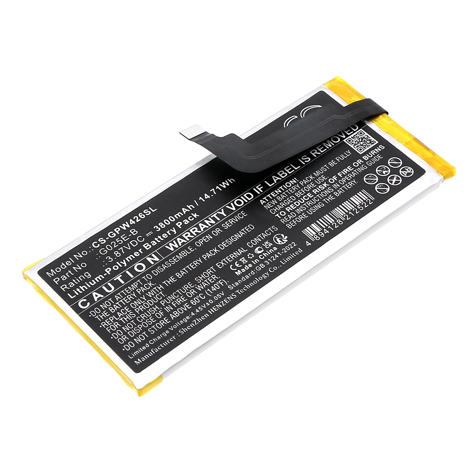 G4A BATTERY Google Replacement Battery 3800mAh