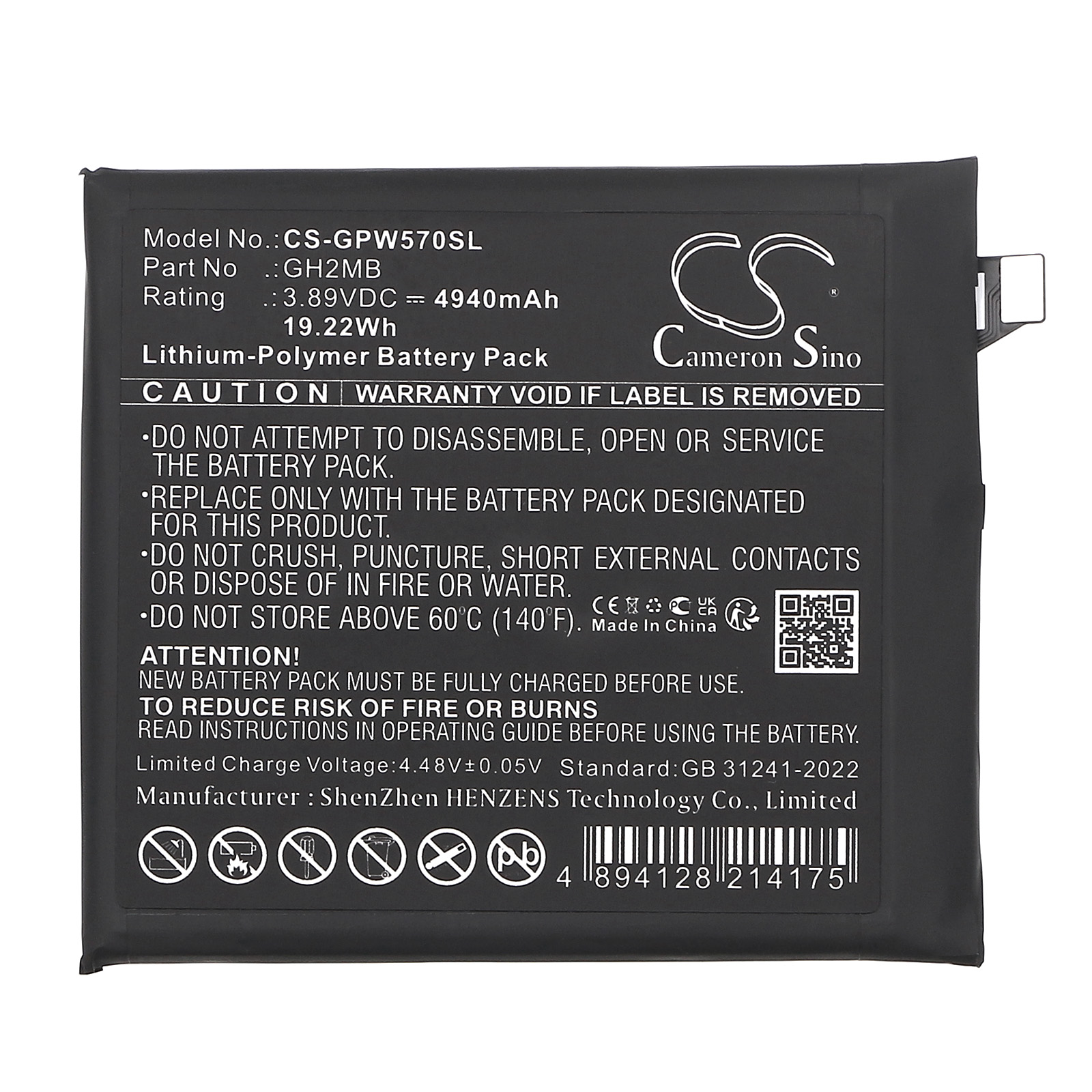 Google GQ57S GZC4K Replacement Battery 4940mAh
