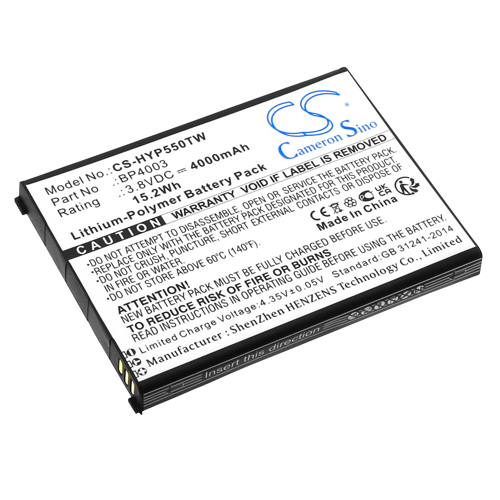 Hytera PCN550 BP4003 Two-Way Radio Replacement Battery 4000mAh