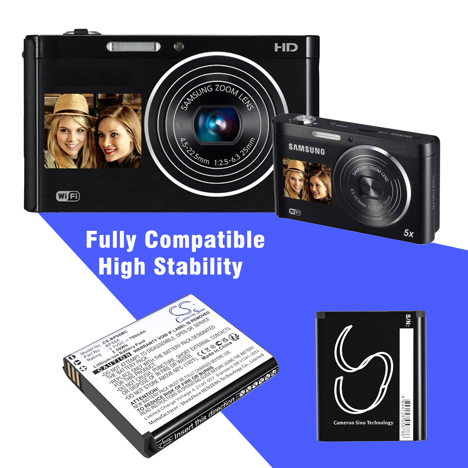 Samsung BP88A Digital Camera Replacement Battery 700mAh