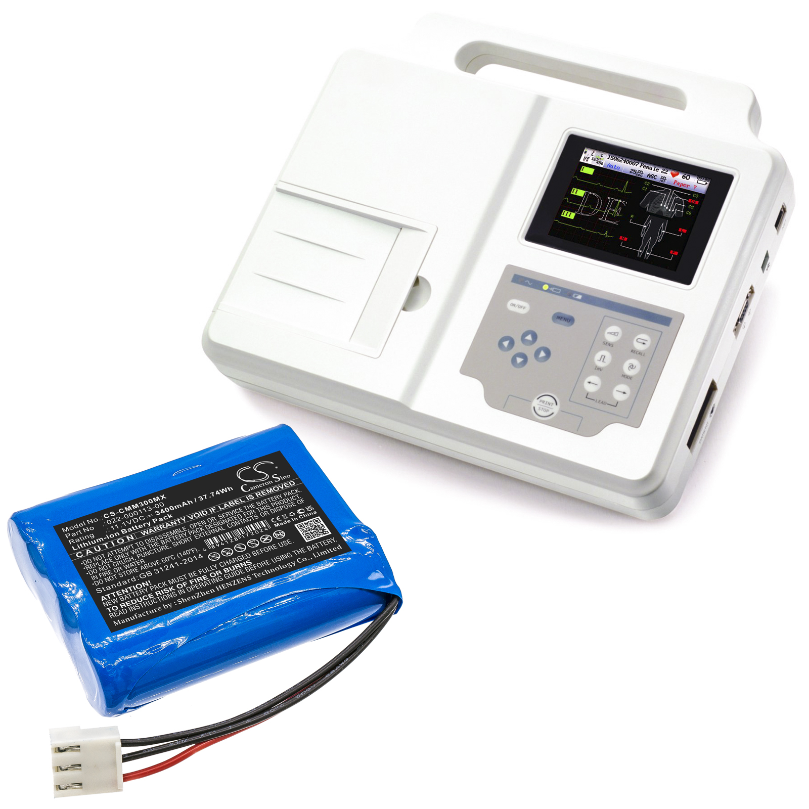 COMEN 022-000113-00 Medical Replacement Battery 3400mAh