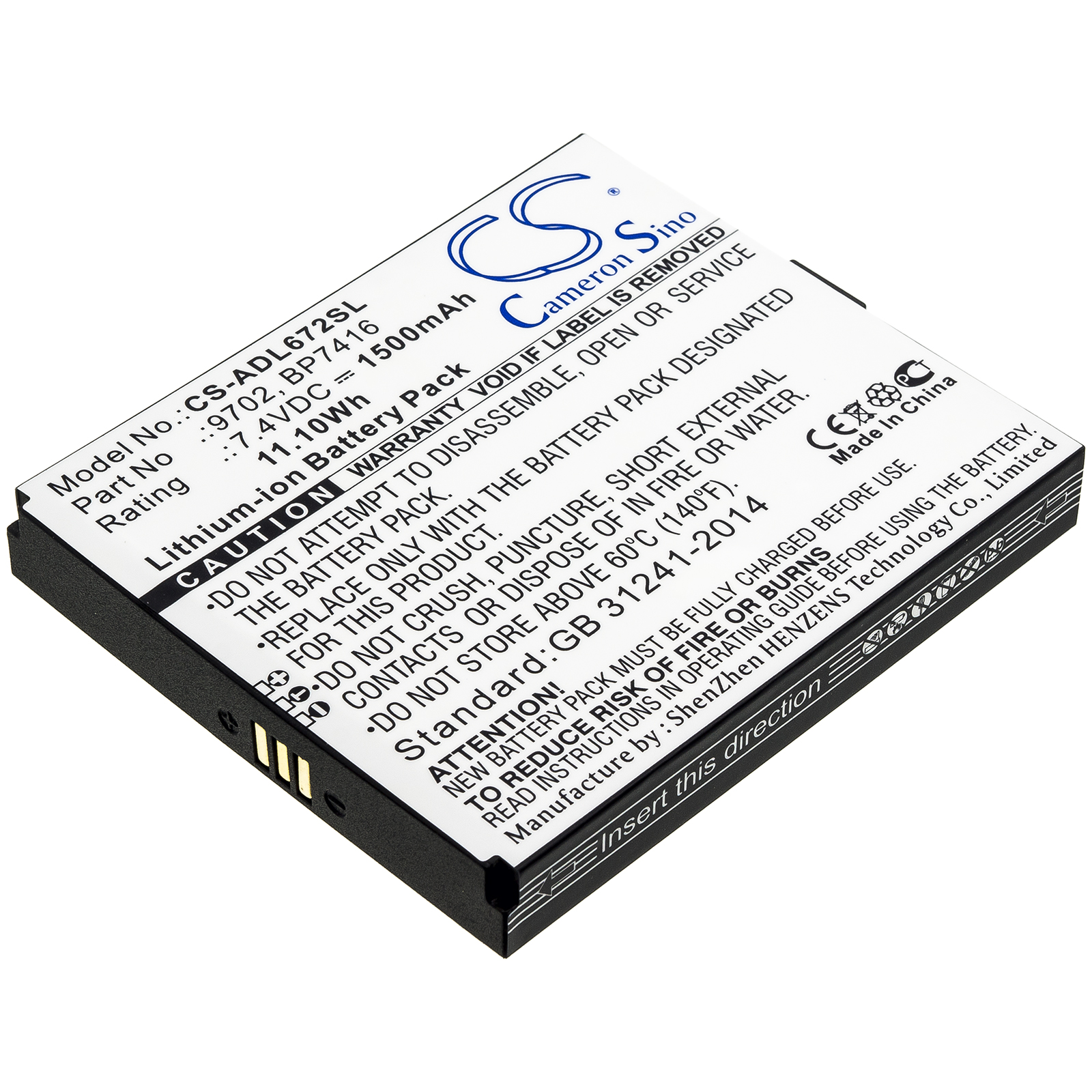 Additel 672 ADT 672 9702 BP7416 Replacement Battery 1500mAh