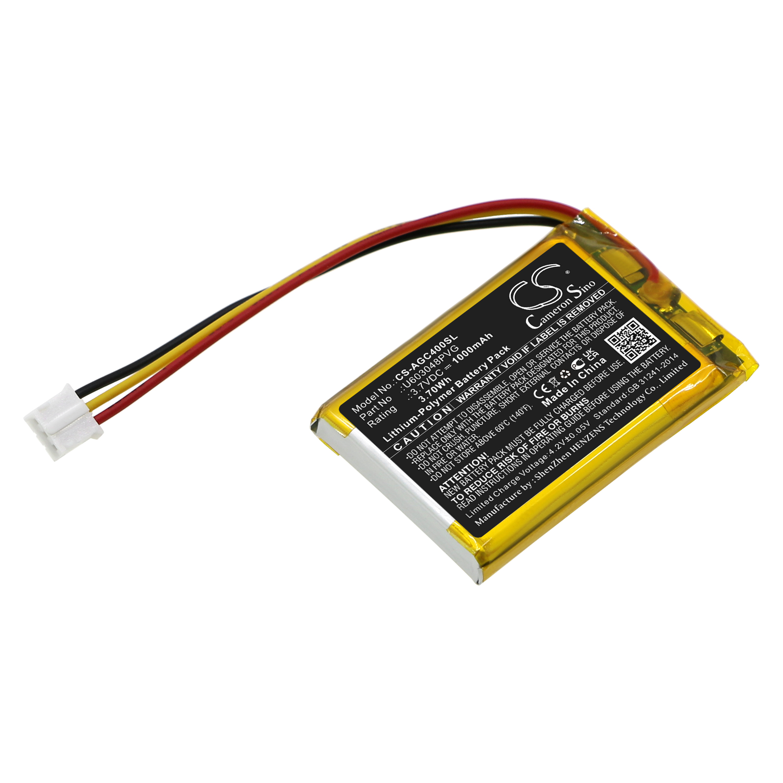 Astro U603048PVG Video Game Replacement Battery 1000mAh