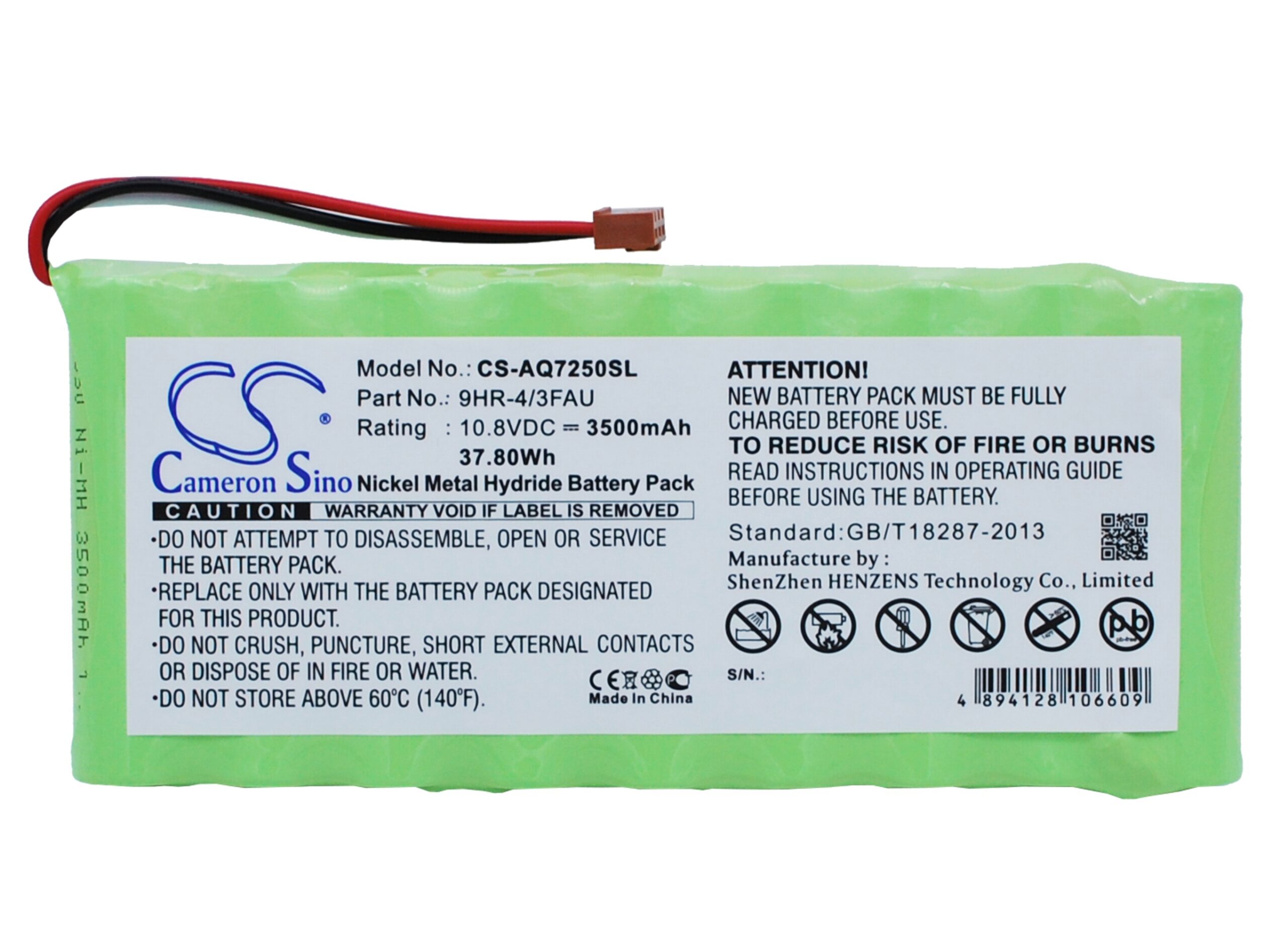 Ando AQ7250 9HR-4/3FAU Replacement Battery 3500mAh