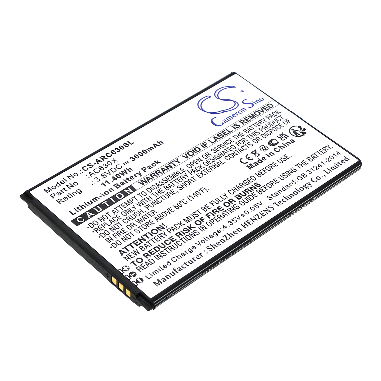 Archos Oxygen 63 AC630X Replacement Battery 3000mAh