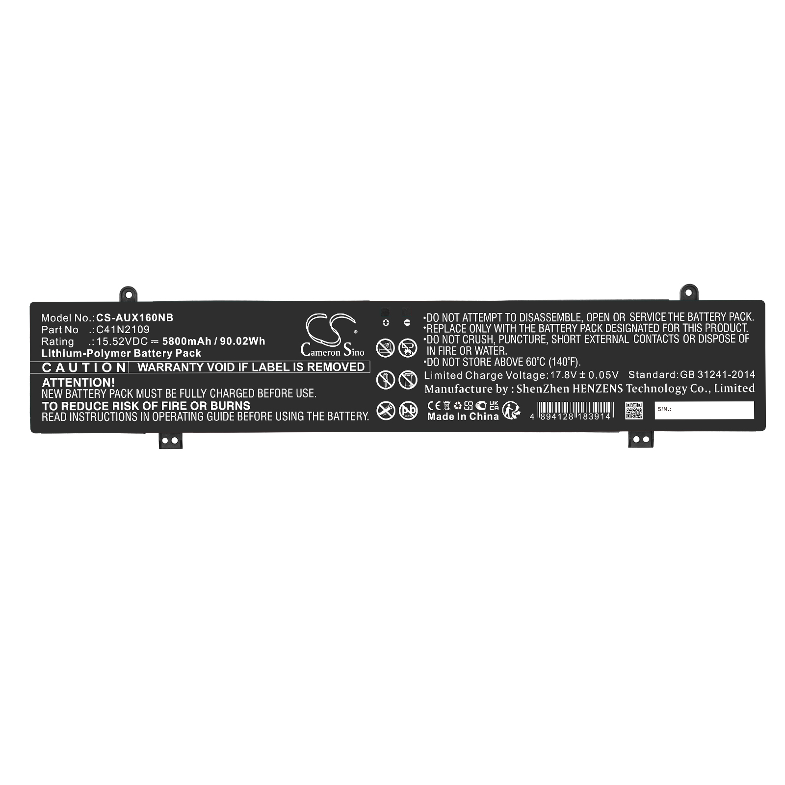 0B200-04200000 Asus Replacement Battery 5800mAh
