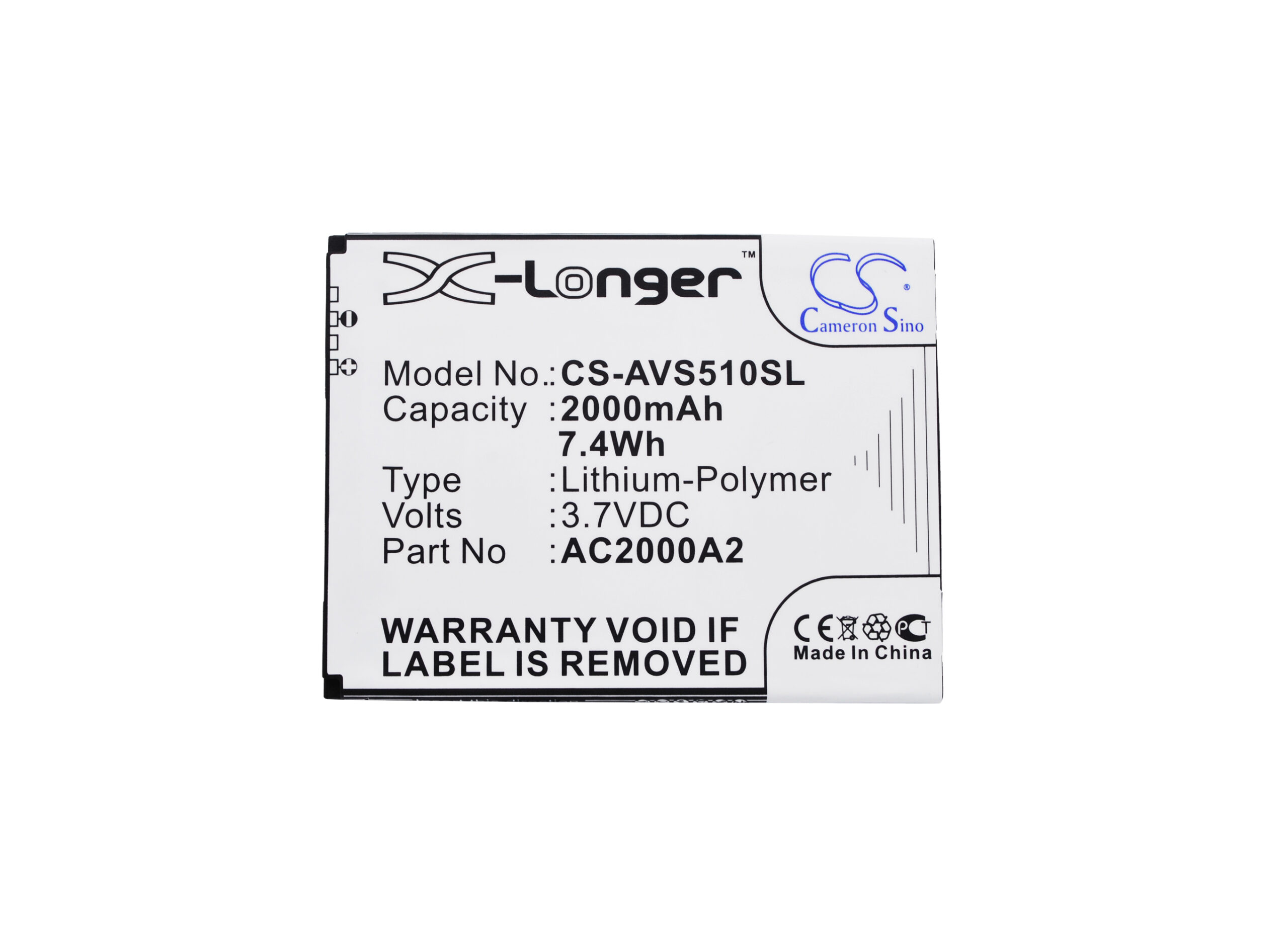 Archos 50c Oxygen AC2000A2 Replacement Battery 2000mAh