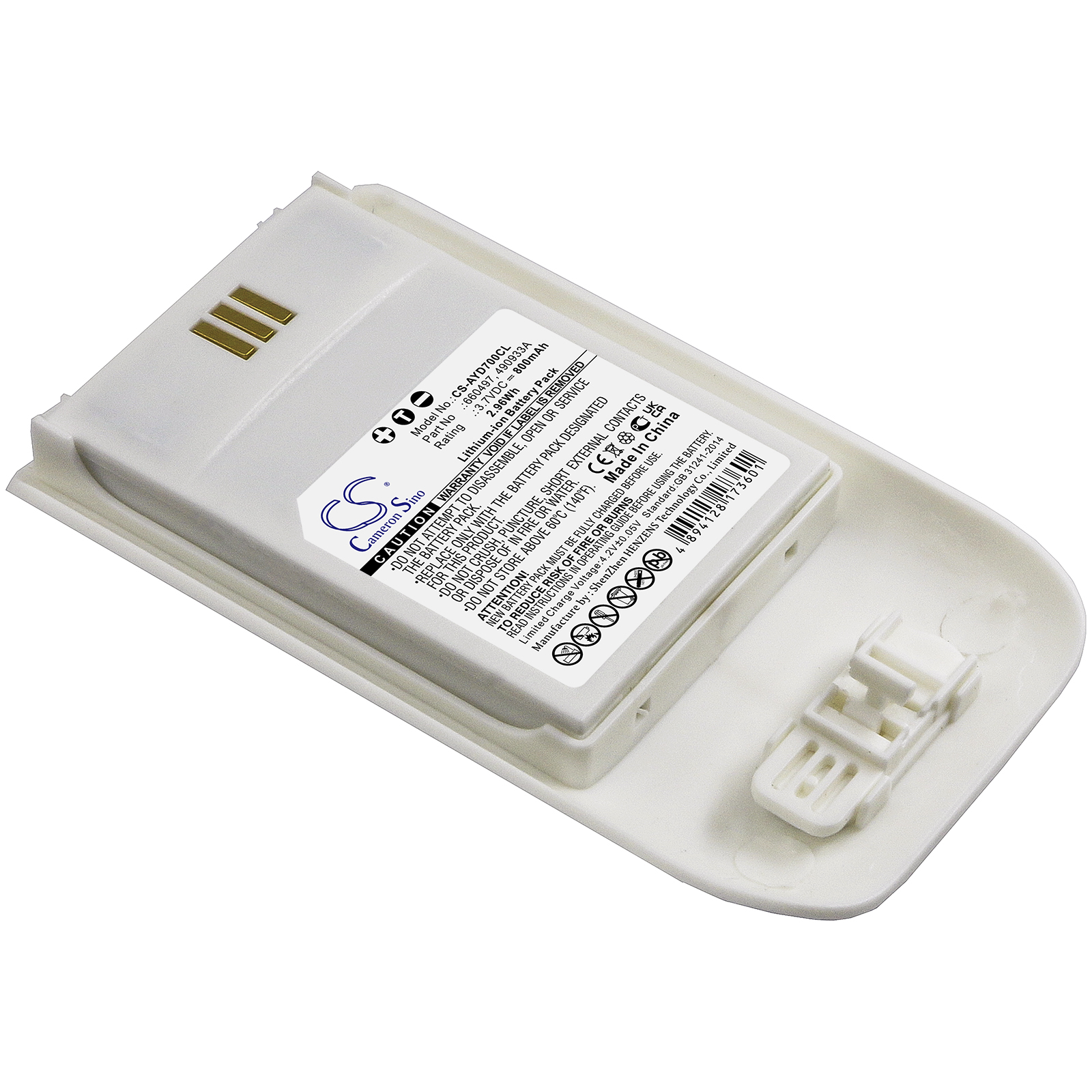 Ascom 490933A Cordless Phone Replacement Battery 800mAh