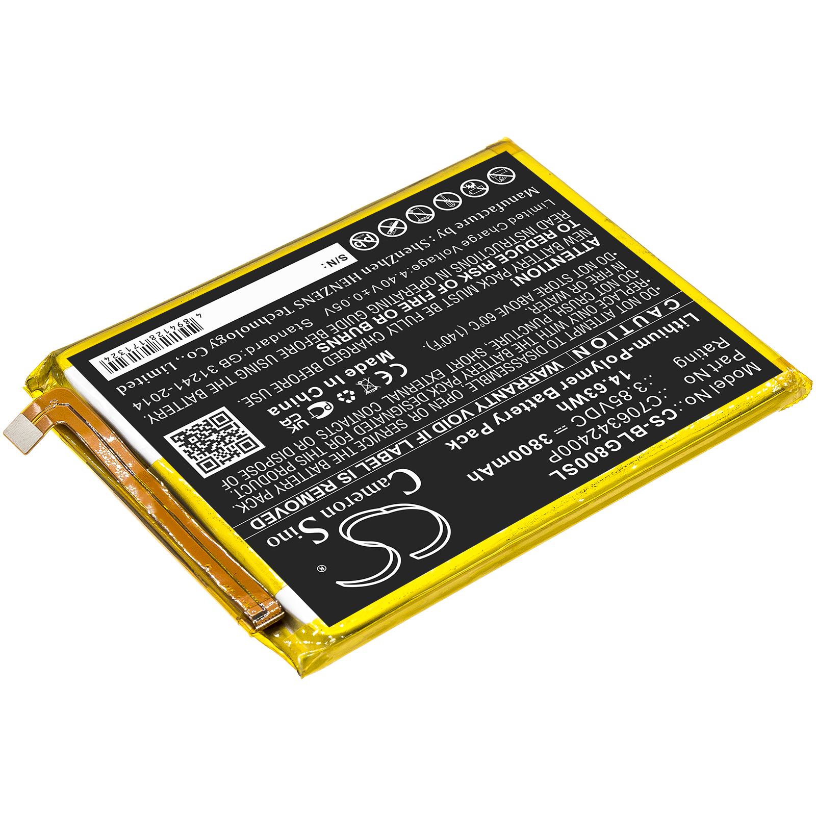 BLU G0290ww G80 C706342400P Replacement Battery 3800mAh
