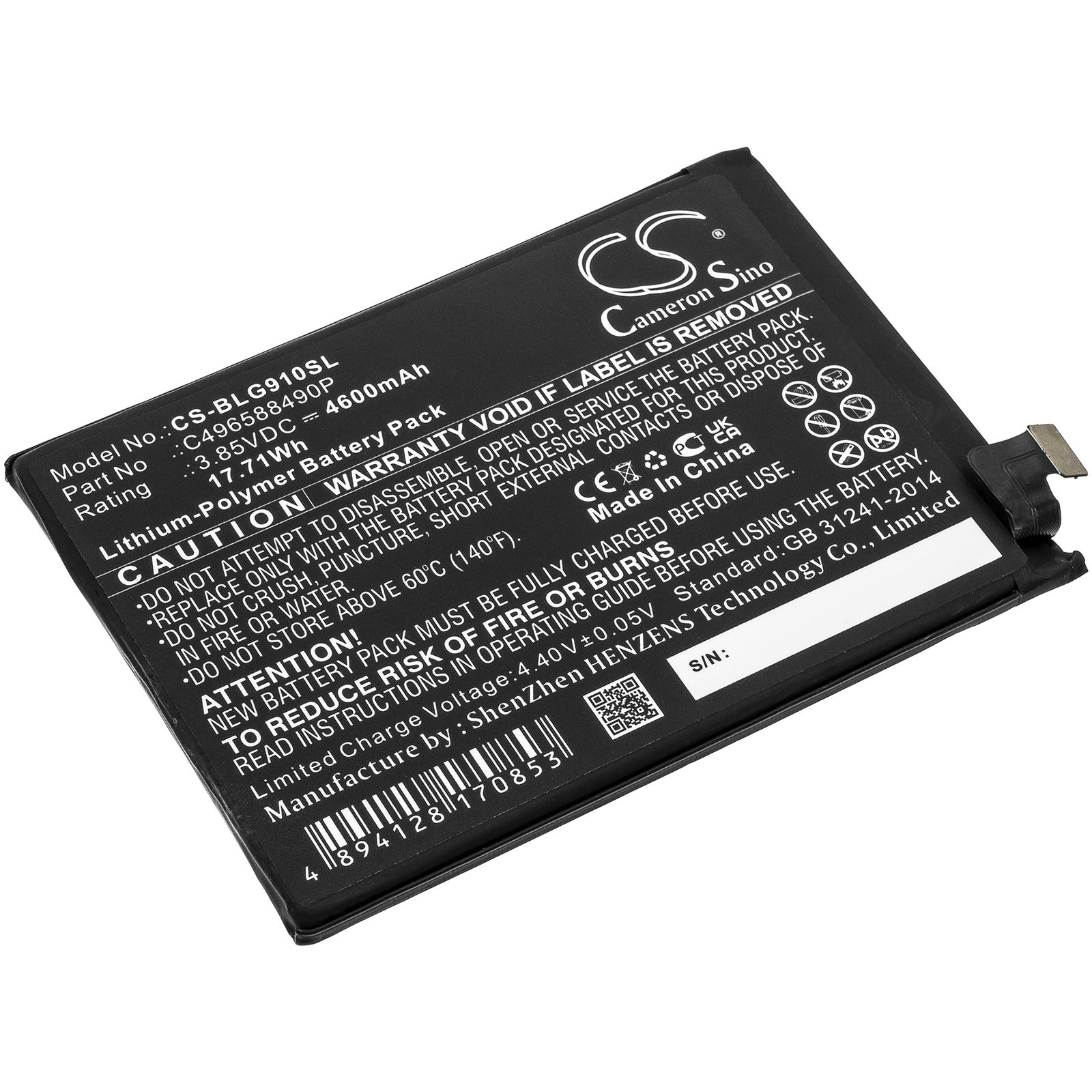 BLU G0530WW G91 Pro C496588490P Replacement Battery 4600mAh