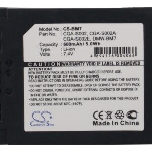 Panasonic CGA-S002 Lumix Series Replacement Battery 680mAh
