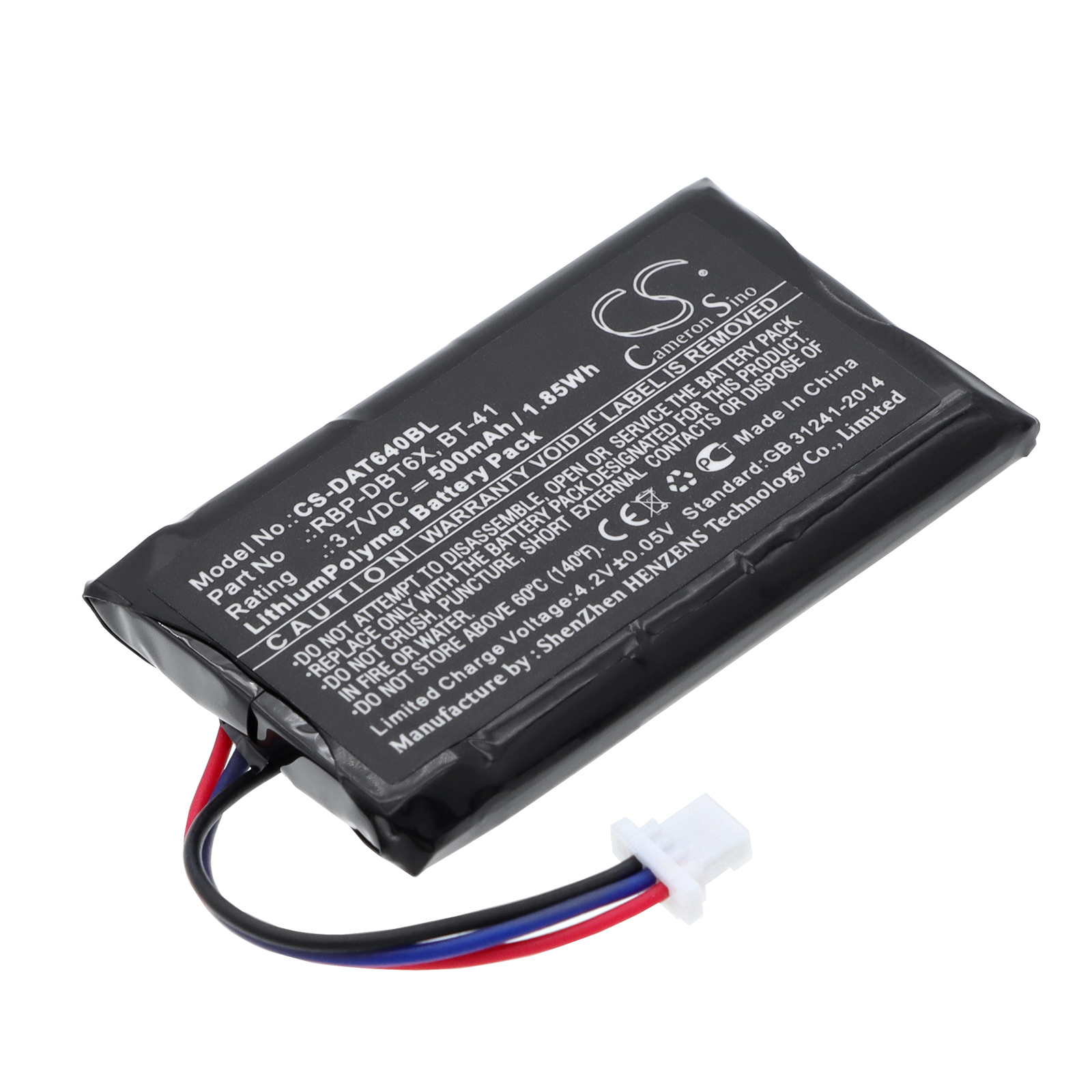 Datalogic RBP-6400 RIDA DBT6400 Replacement Battery 500mAh
