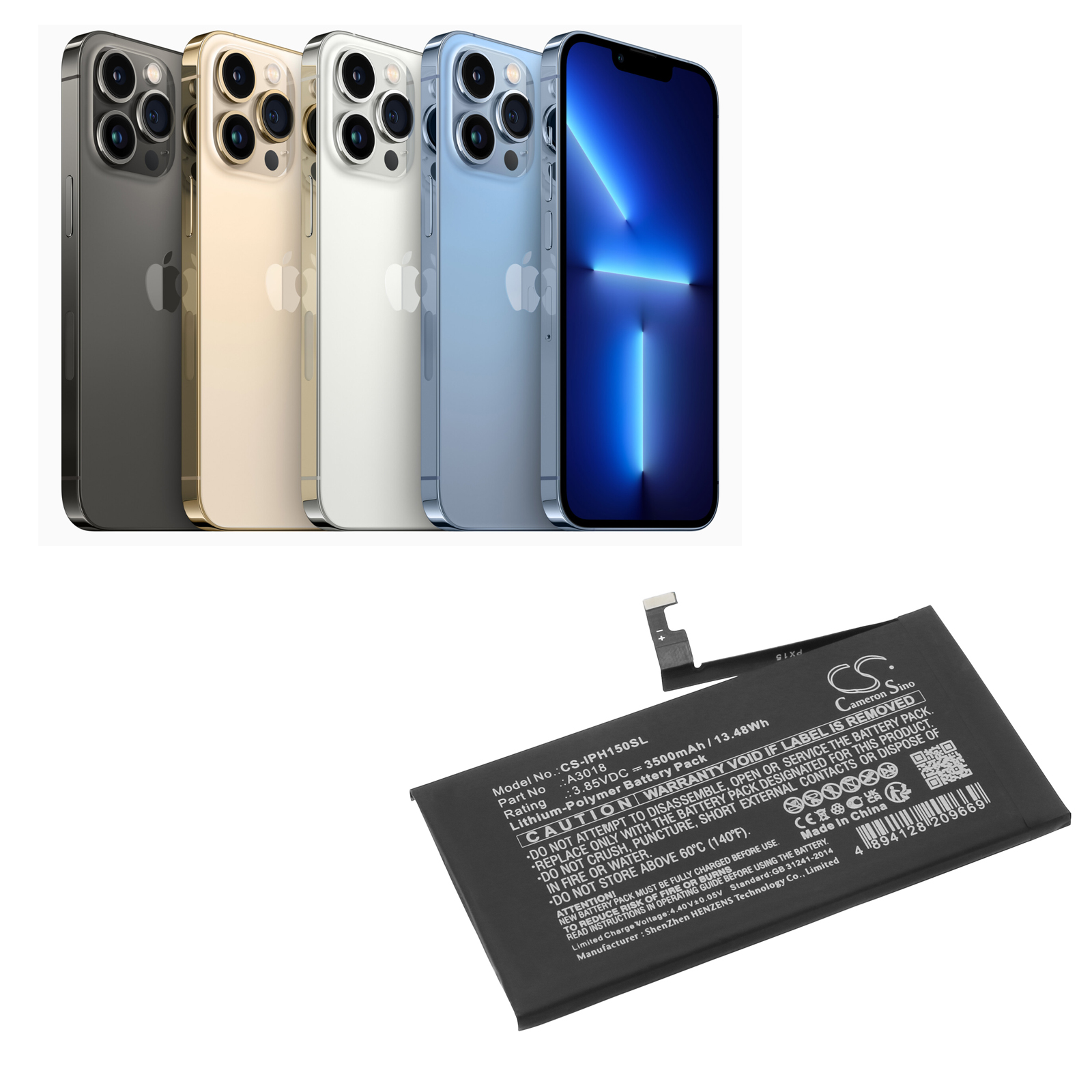 A3018 BATTERY Apple iPhone 15 Replacement Battery 3500mAh