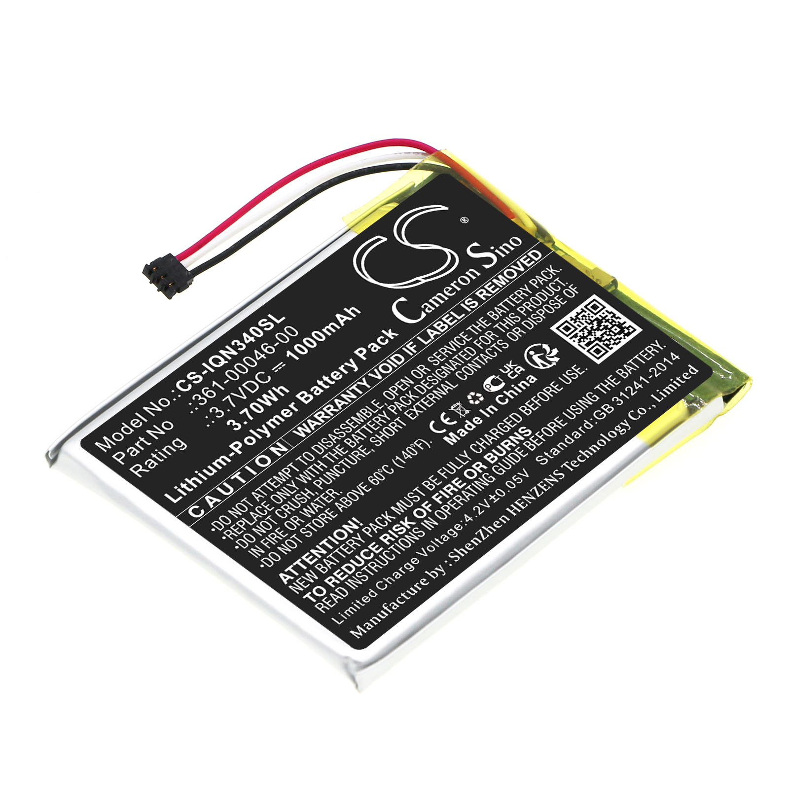 Garmin Dash Cam 20 Replacement Battery 3.7V 1000mAh