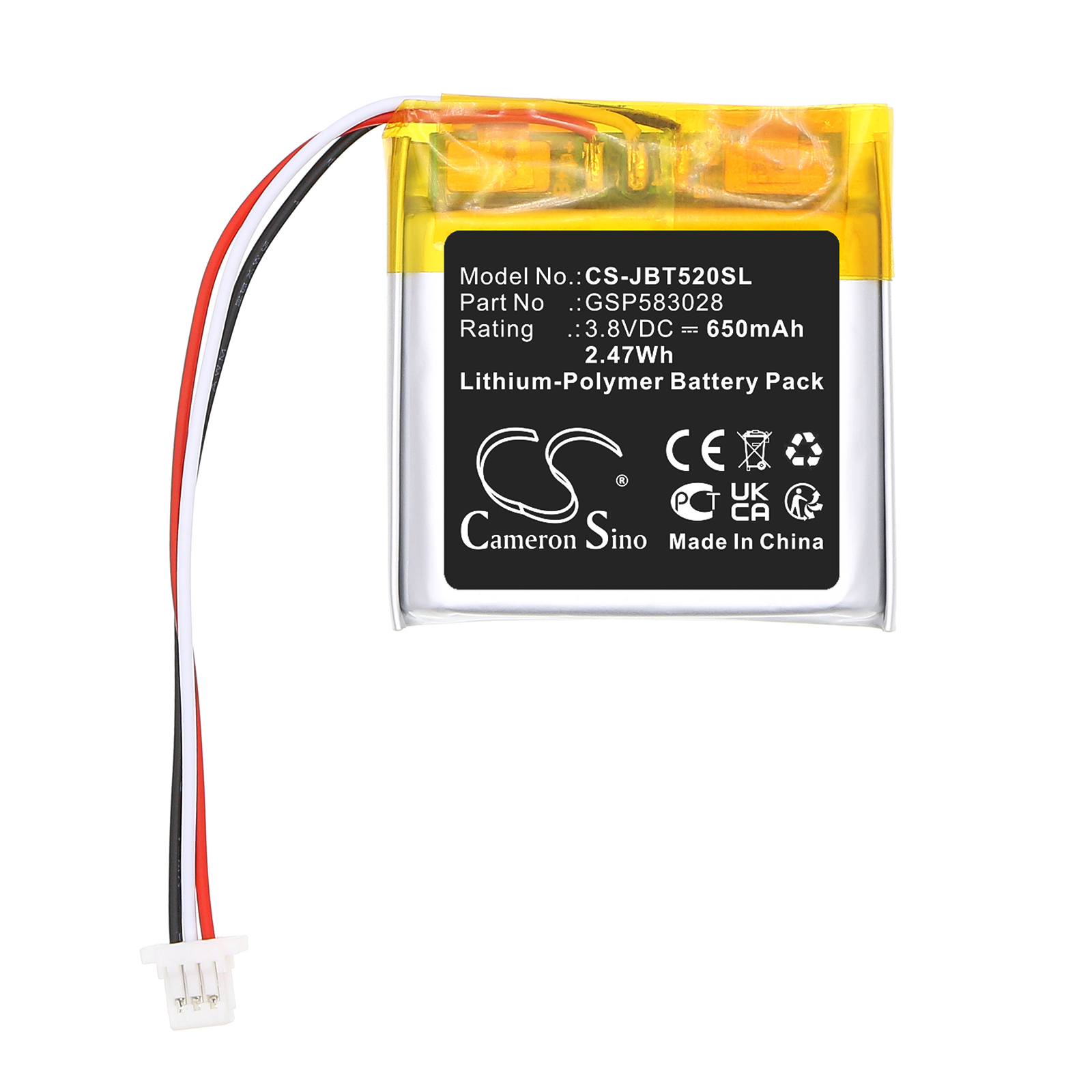 JBL TUNE 520BT BATTERY REPLACEMENT Tune 520 BT GSP583028 Replacement Battery