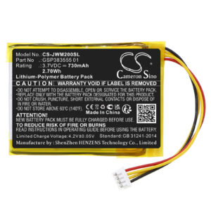 JBL Wind 2 GSP383555 01 Replacement Battery 730mAh