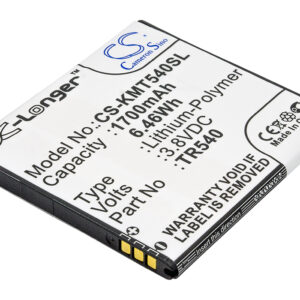 KAZAM Trooper 540 TR540 TR540-HSHCJ0002088 Replacement Battery 1700mAh