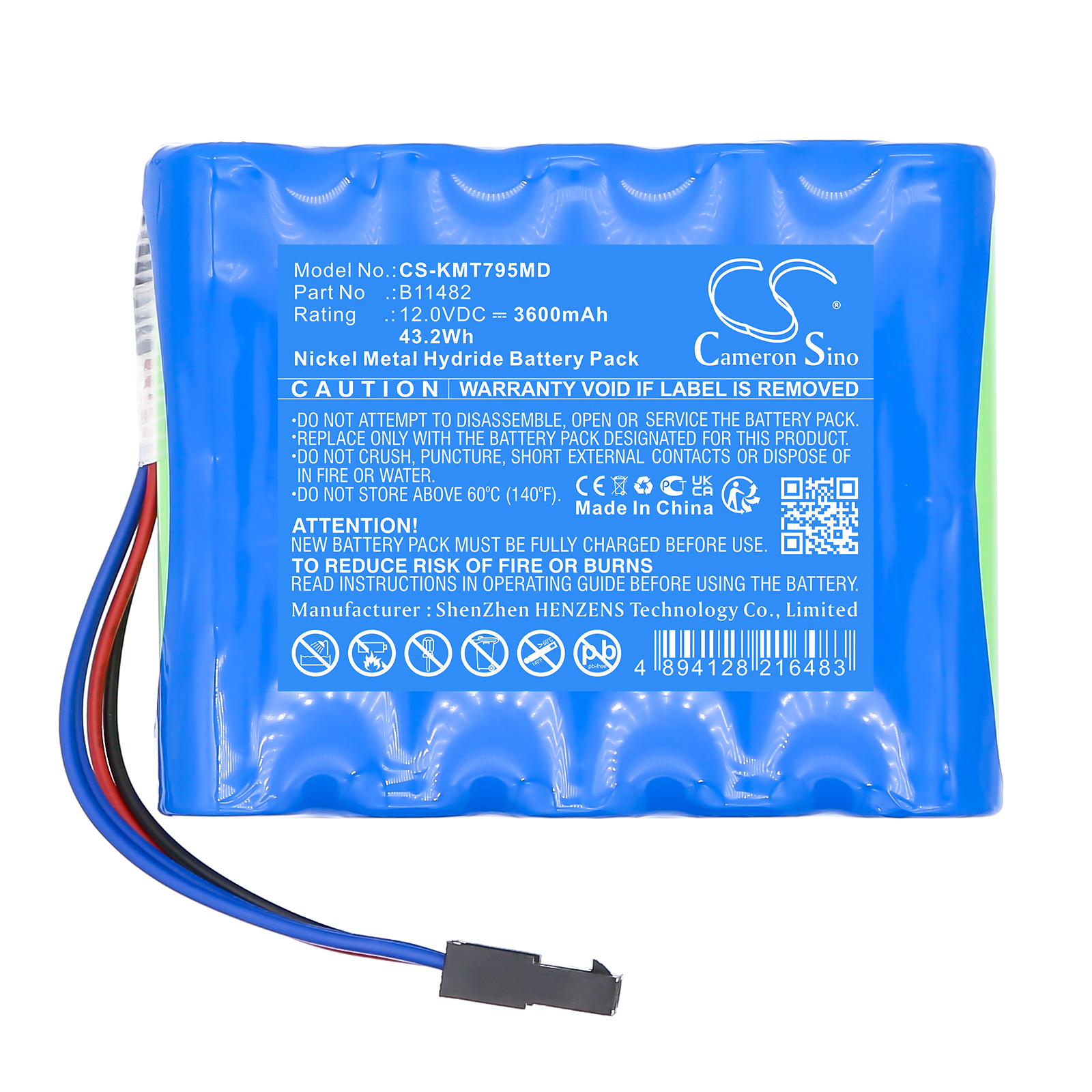 KCI M3252795A Medical Replacement Battery 12V 3600mAh