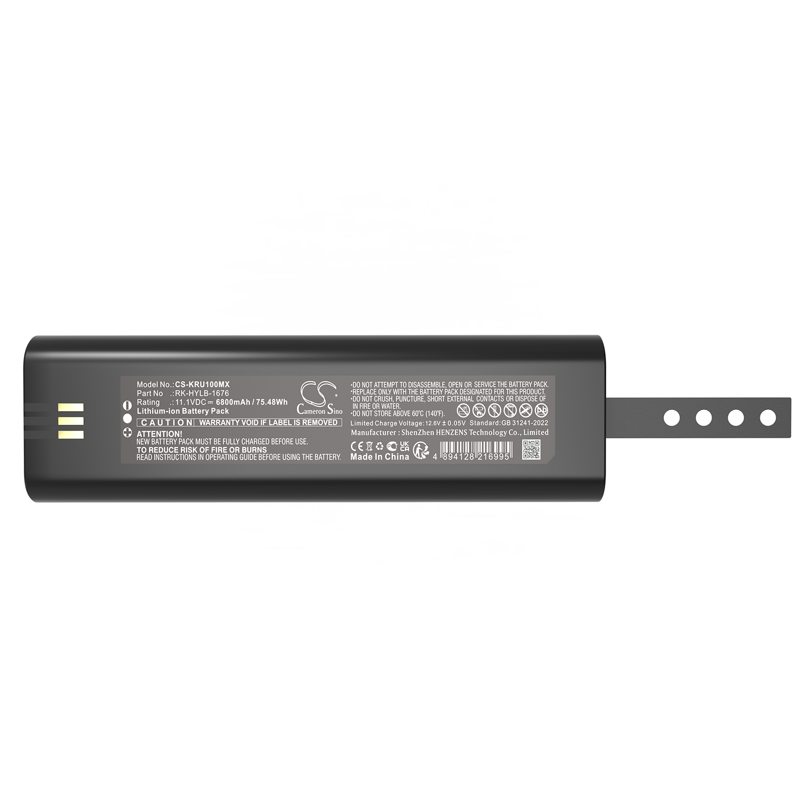 KAIXIN RKU10 RK-HYLB-1676 Medical Replacement Battery