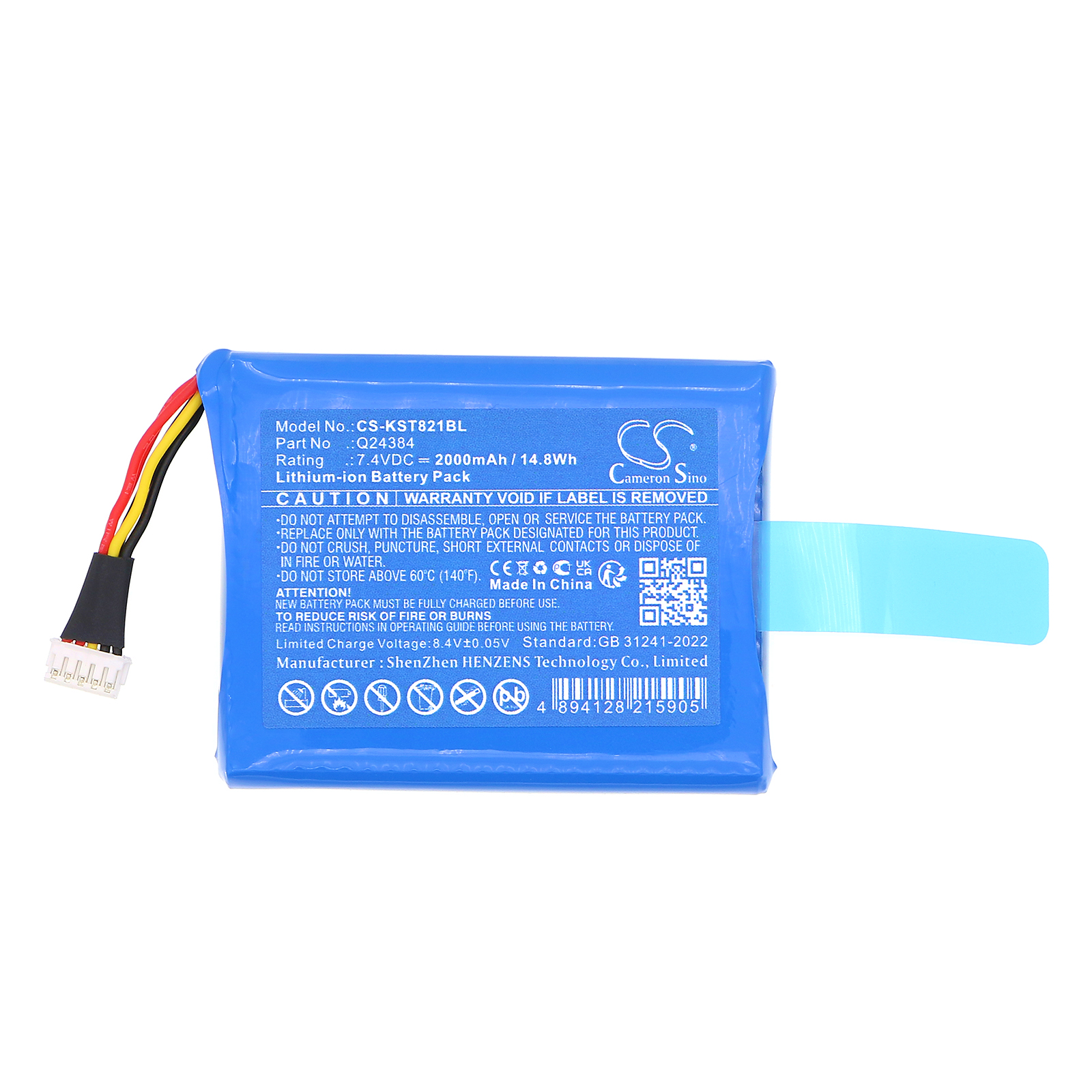 Szzt KS8210 Q24384 Credit Card Reader Replacement Battery 2000mAh