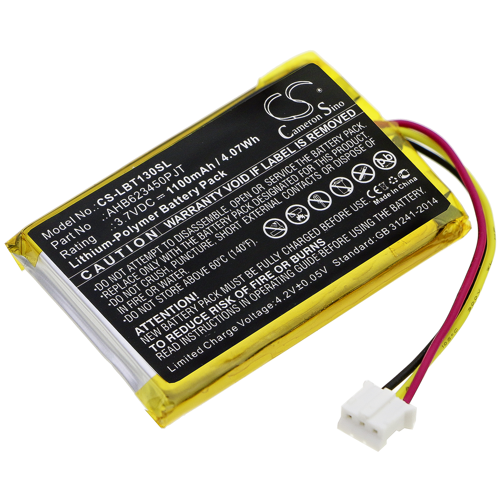 Listen Technologies Audio Guide Replacement Battery 1100mAh