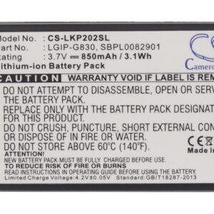 LG KG120 KG202 KG290 KP202 NX225 LGIP-G830 Replacement Battery 850mAh
