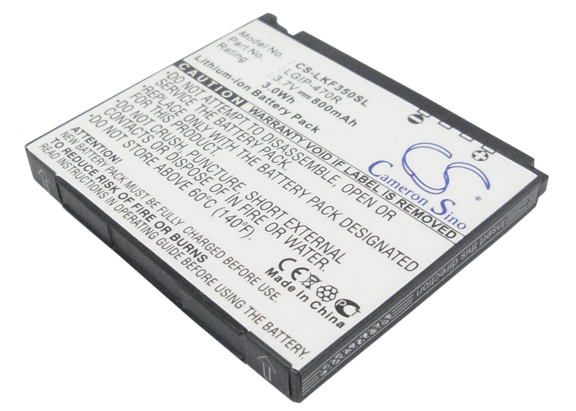 LG LGIP-470R Mobile/SmartPhone Replacement Battery 800mAh