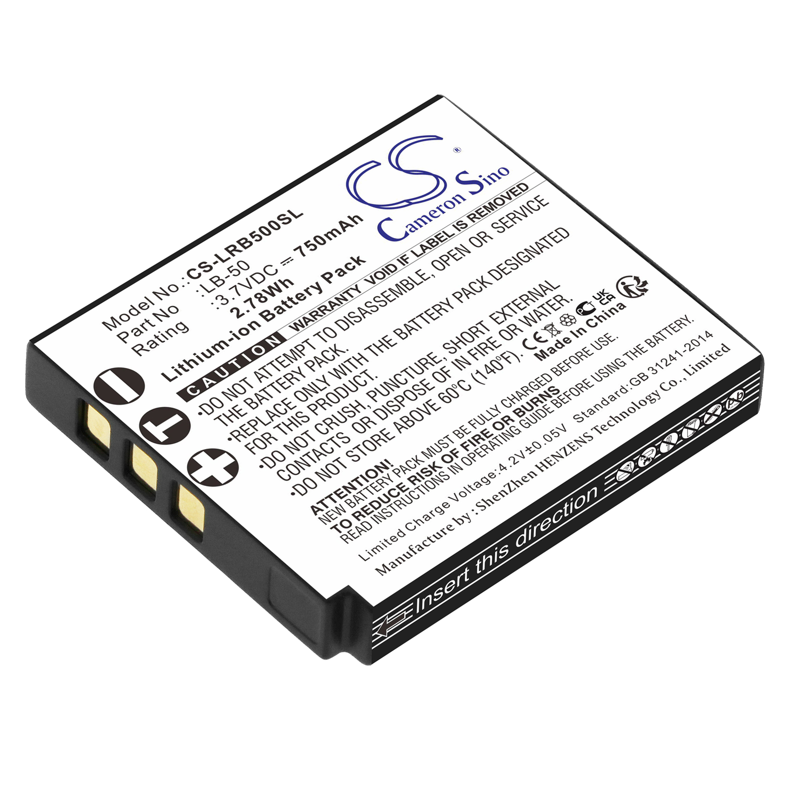 Lectrosonics IFBR1B Receiver Replacement Battery 750mAh