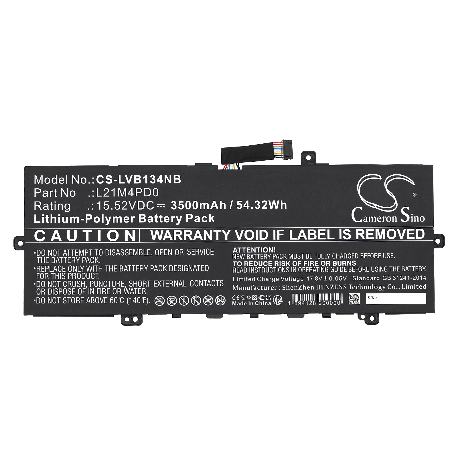 L21C4PD0 Lenovo Replacement Battery 3500mAh