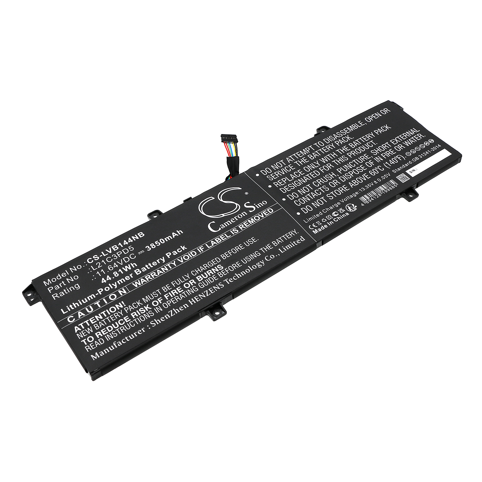 Lenovo L21C3PD5 Notebook/Laptop Replacement Battery 3850mAh