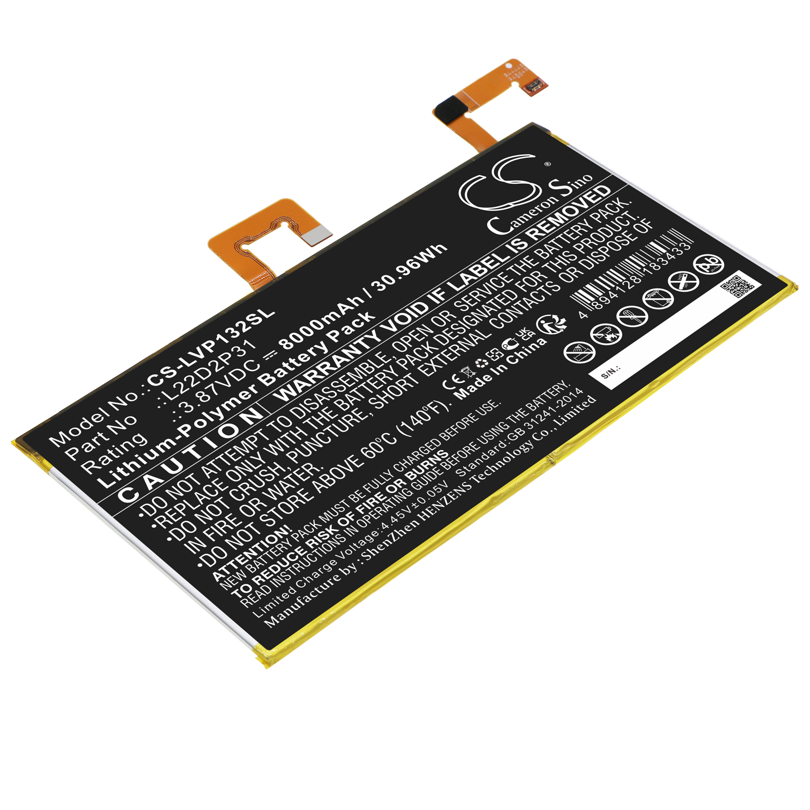 L22D2P31 Lenovo Tab P11 Pro TB-J706 Replacement Battery
