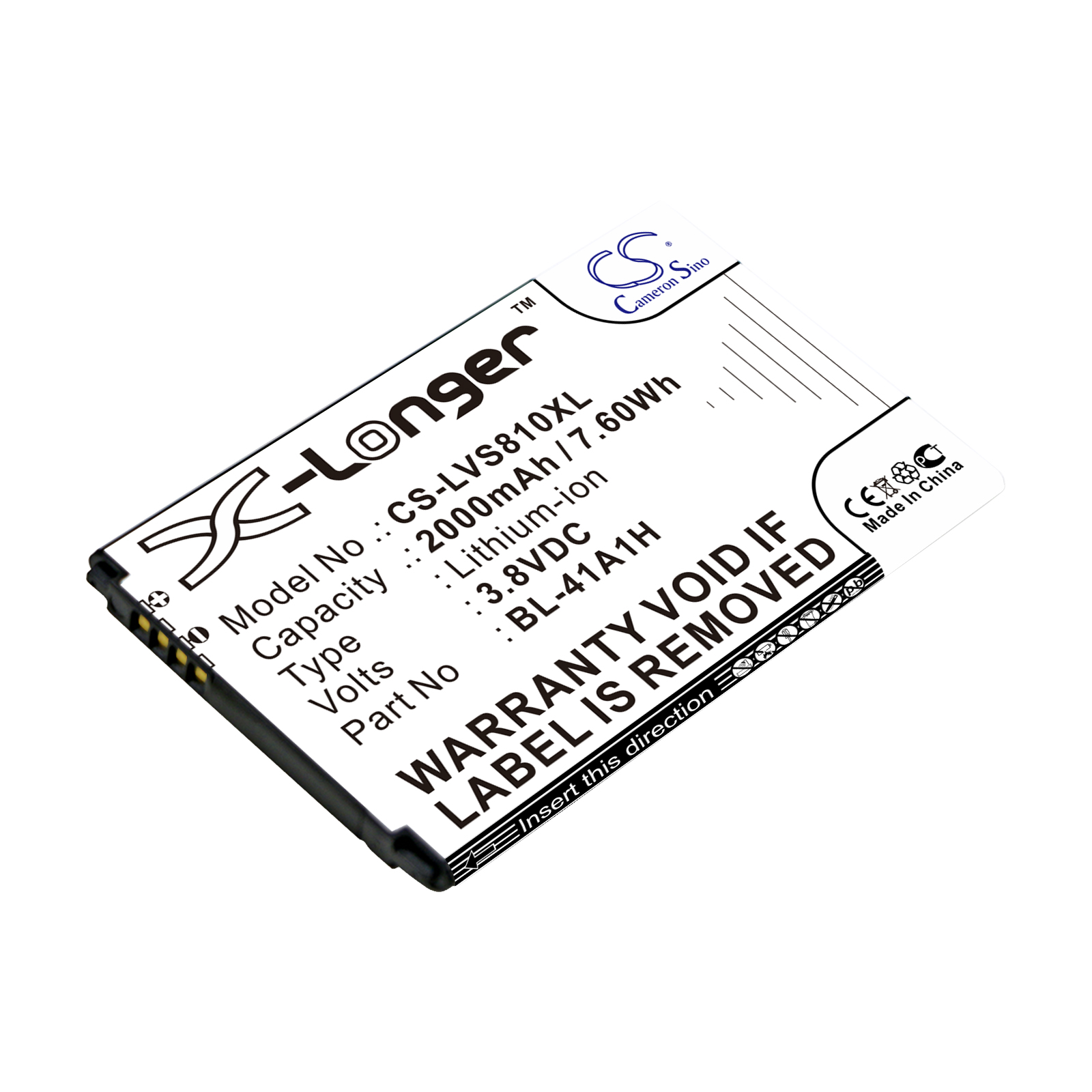 LG BL-41A1H Mobile/SmartPhone Replacement Battery 2000mAh