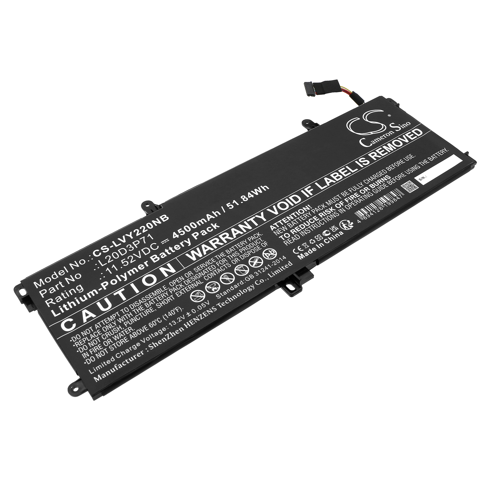 Lenovo 5B10W51823 ThinkPad Series Replacement Battery 4500mAh