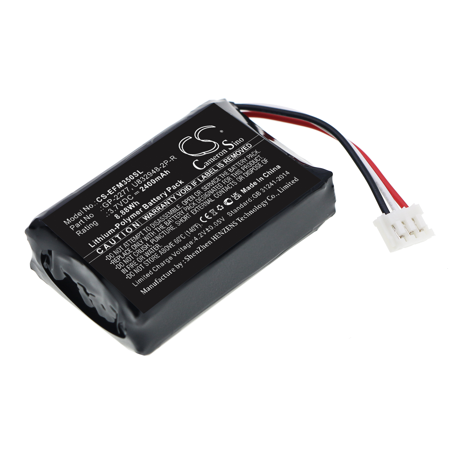 EXFO PPM-350D GP-2277 U832948-2P-R Replacement Battery 2400mAh